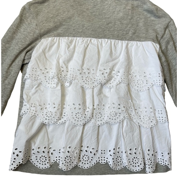 Joie from Revolve - Devra Gray White Sweater, Embroidered Back Detail - Small - Picture 7 of 15
